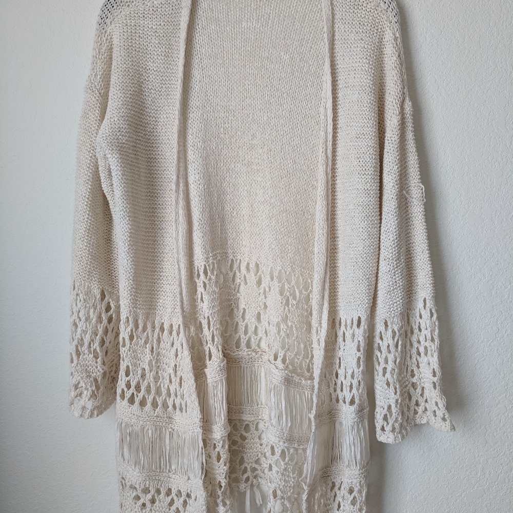 Crochet long cardigan